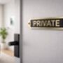 Brass Private Door Sign Plaque With Black Finish, thumbnail 7 of 9