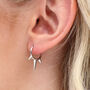Sterling Silver Spike Huggie Hoop Earrings, thumbnail 1 of 5