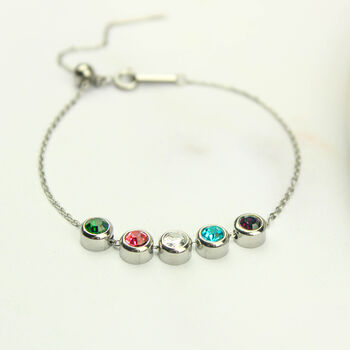 Family Birthstone And Zodiac Sign Slider Bracelet, 9 of 12