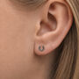 Oxidised Sterling Silver Marcasite Horseshoe Stud Earrings, thumbnail 2 of 3