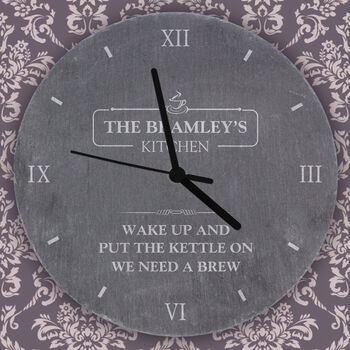 Personalised Kitchen Slate Clock, 4 of 5