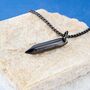 Black Engraved Bar Pendant Chain Necklace For Men And Women, thumbnail 5 of 9