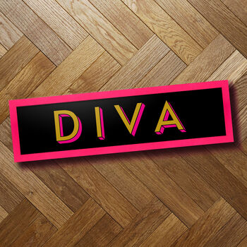 Diva Neon Print Framed | Sign | Gallery Wall | Wall Art, 4 of 6