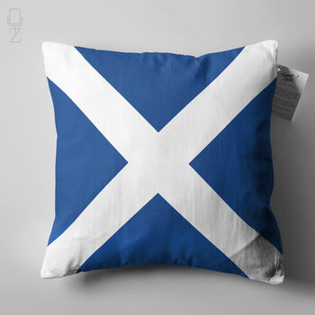 Scottish Saltire Square Cushion Cover In Blue And White, 10 of 12