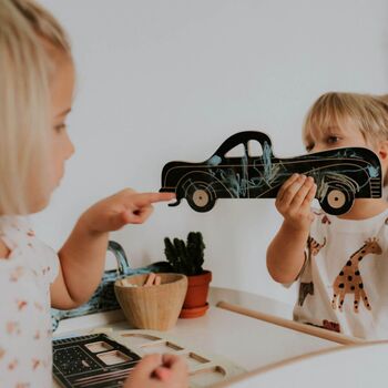 Retro Car Wooden Chalkboard With Chalk, 4 of 8