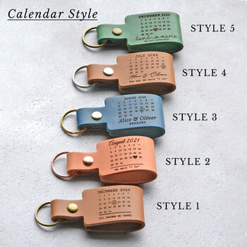 Personalised Calendar Leather Keyring, 7 of 10