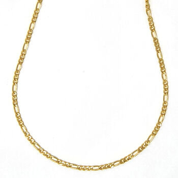 18k Gold Vermeil Plated Figaro Chain Necklace, 4 of 6