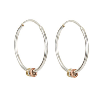 Maharani Spin And Wish Silver Hoop Earrings, 4 of 6