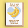 Bananas Valentine Or Birthday Card, thumbnail 1 of 2