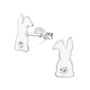 Sterling Silver White Rabbit Earrings In A Gift Tin, thumbnail 2 of 8