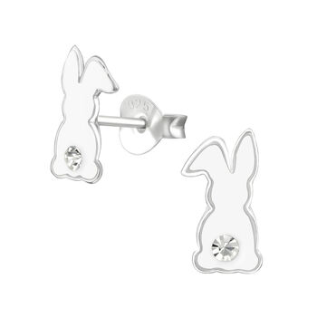 Sterling Silver White Rabbit Earrings In A Gift Tin, 2 of 8