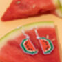 Make Your Own Watermelon Earrings Cross Stitch Kit, thumbnail 3 of 4