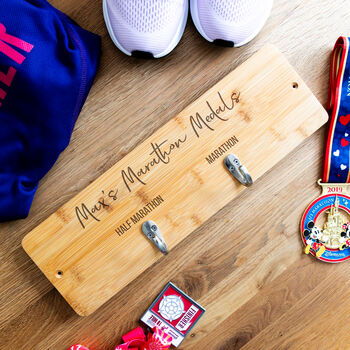 Personalised Running Medal Holder Gift For Runner, 3 of 5