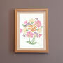 Pure Poetry Floral Wood Block Print Three Colour Options, thumbnail 2 of 7
