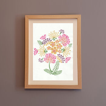 Pure Poetry Floral Wood Block Print Three Colour Options, 2 of 7