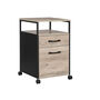 Greige Mobile Office File Cabinet With Two Drawers, thumbnail 5 of 7