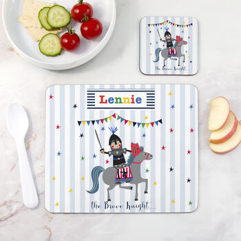 Personalised Kid's Brave Knight Placemat Set, 2 of 4