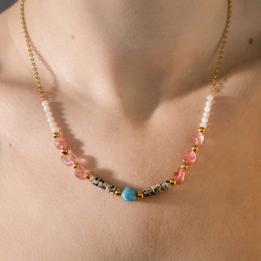 Spotted Bead And Chain Necklace, 1 of 4