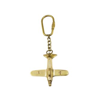 Vintage Style Brass Airplane Keyring, 3 of 5