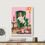 Your Own Dog Sipping Red Wine Wall Art Print, thumbnail 4 of 4