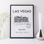 The Bellagio Las Vegas Illustrated Art Print, thumbnail 2 of 6