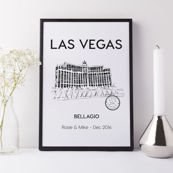 The Bellagio Las Vegas Illustrated Art Print, 2 of 6