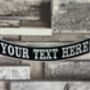 Large 29cm Bottom Arched Rocker One Line Personalised Text Embroidered Fabric Iron On Patch, thumbnail 3 of 6