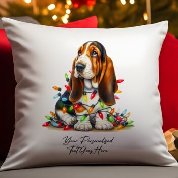 Personalised Basset Hound In Christmas Lights, 5 of 10