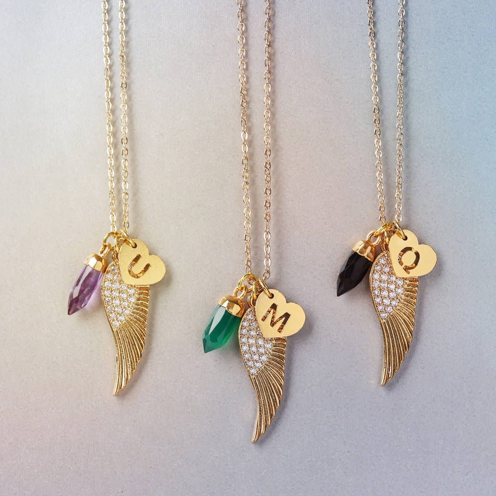 Bridesmaid Set Of Three Angel Wing Necklaces By J&S Jewellery
