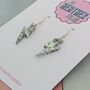 Silver Glitter Lightning Bolt Earrings Small And Large, thumbnail 8 of 10