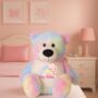 Personalised Pink Baby Rainbow Large Bear, thumbnail 5 of 12