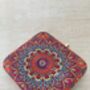 Devi Bright Orange Square Digitally Printed Clutch Bag, thumbnail 2 of 9