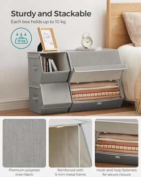 Four Piece Storage Boxes With Lids Stackable, 4 of 9