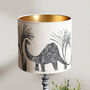 Dinosaur Linen Lampshade Metallic Lining, thumbnail 1 of 5
