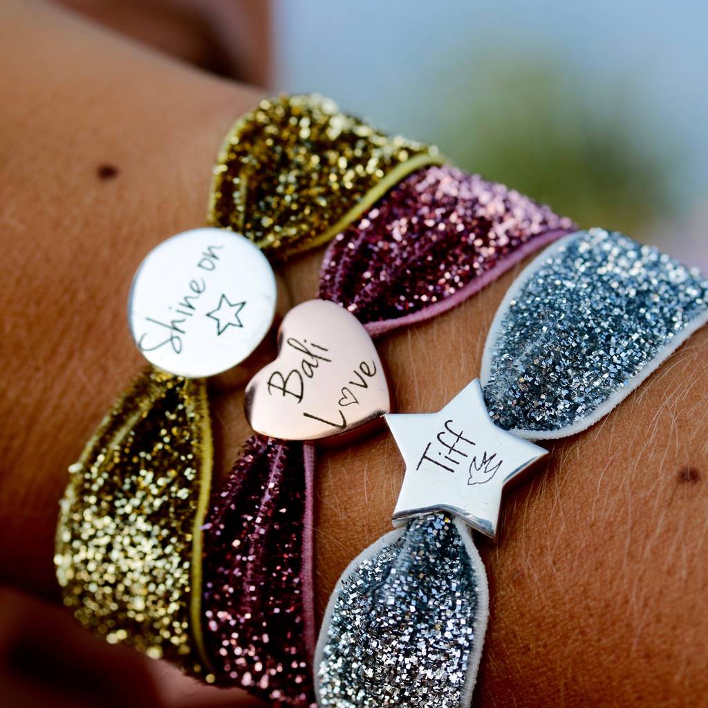 Personalised Luxe Glitter Stretch Bead Bracelet By Lily Belle