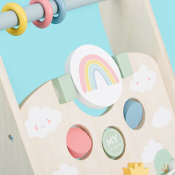 Personalised Wooden Push Along Activity Walker, 3 of 5