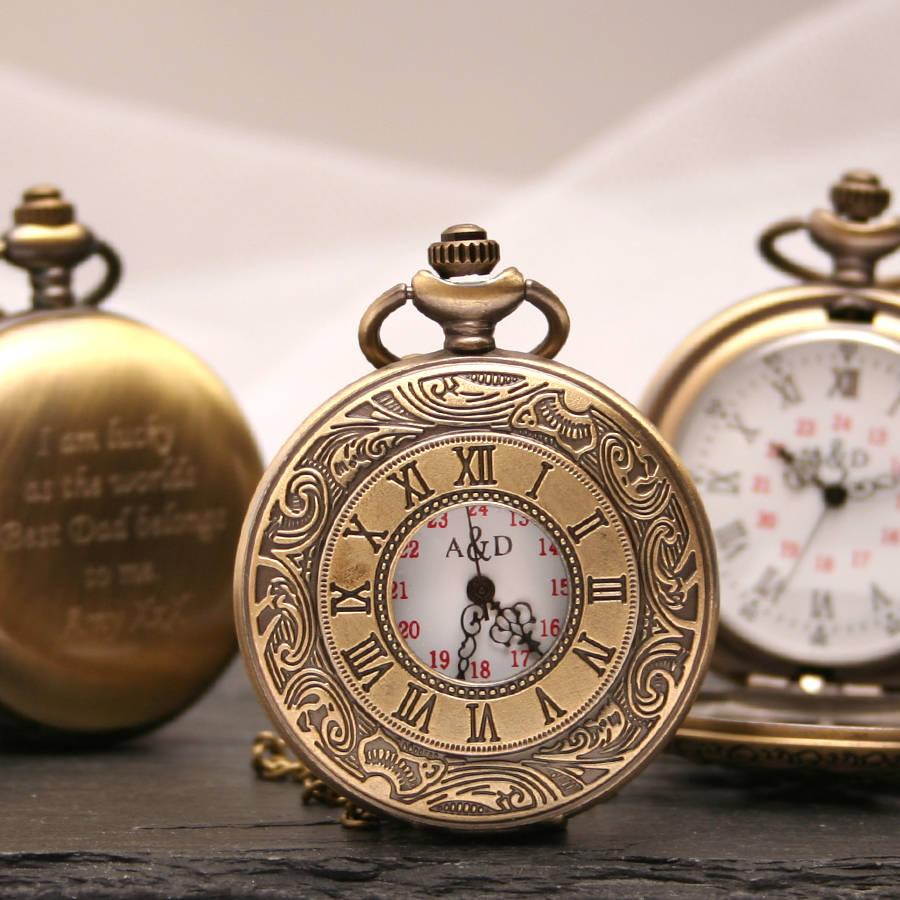 Personalised Bronze Pocket Watch Intricate Design, 1 of 5
