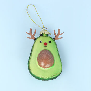 G Decor Glass Avocado Christmas Tree Decorations, 5 of 6