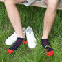 Pin Stripe Black Crew And Navy Trainer Men’s Socks, thumbnail 7 of 7