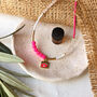Pink Evil Eye Essential Oil Diffuser Necklace, thumbnail 5 of 11