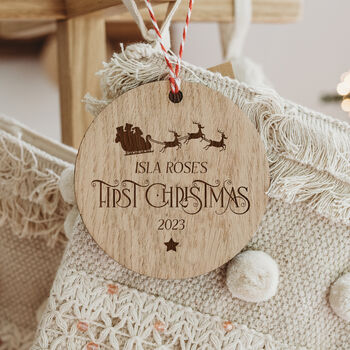 Personalised Baby Boy And Girl First Christmas Ornament, 2 of 2
