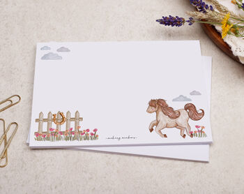 A5 Personalised Children's Stationery Set Gift With Horse Design, 6 of 9