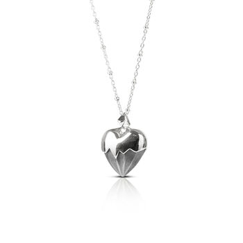 Black Heart Pendant In Silver, 2 of 3