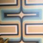 Retro Geometric Wallpaper Tan / Grey, thumbnail 4 of 4
