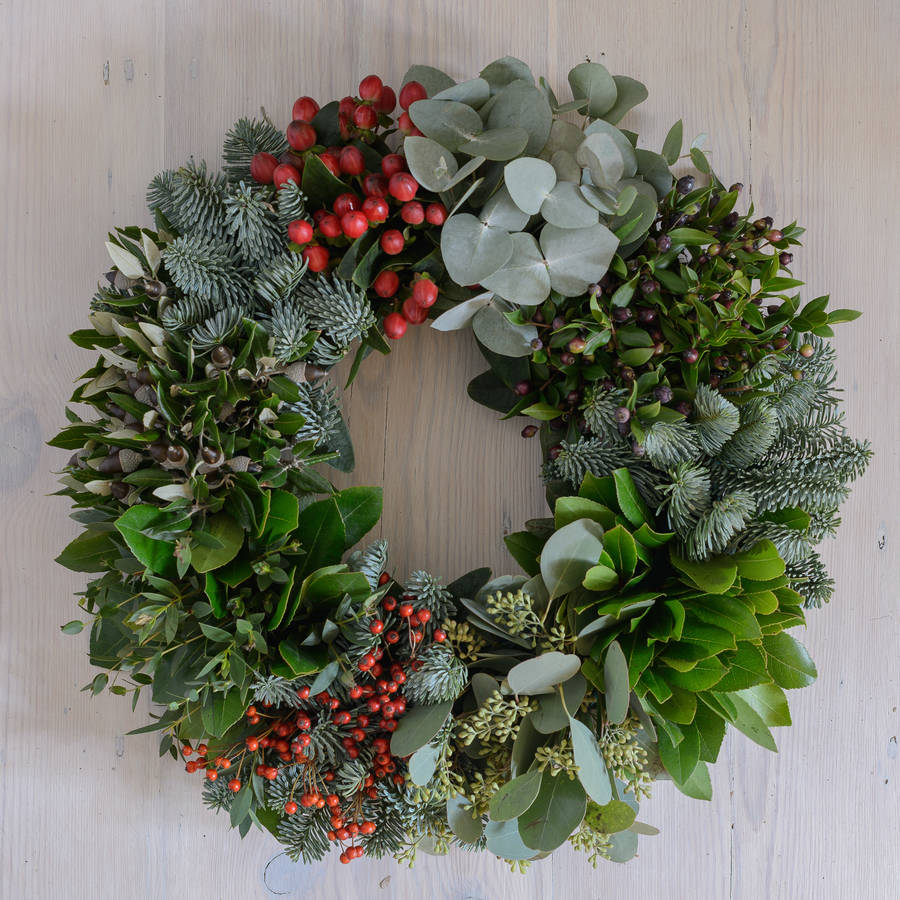 kitchen garden festive foliage wreath by the flower studio ...