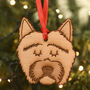 Dog Breed Wooden Natural Hanging Christmas Decoration, thumbnail 9 of 12