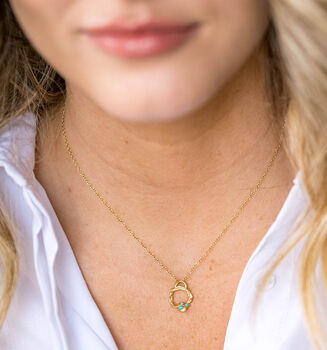 Real Turquoise Gold Vermeil Plated Eternity Necklace, 3 of 8