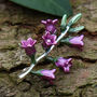 Canterbury Bells Purple Flower Brooch, thumbnail 1 of 5