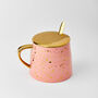 Gold Speckled Pink Mug With Spoon And Lid, thumbnail 5 of 7