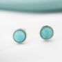Sterling Silver 6mm Amazonite Stud Earrings, thumbnail 6 of 12